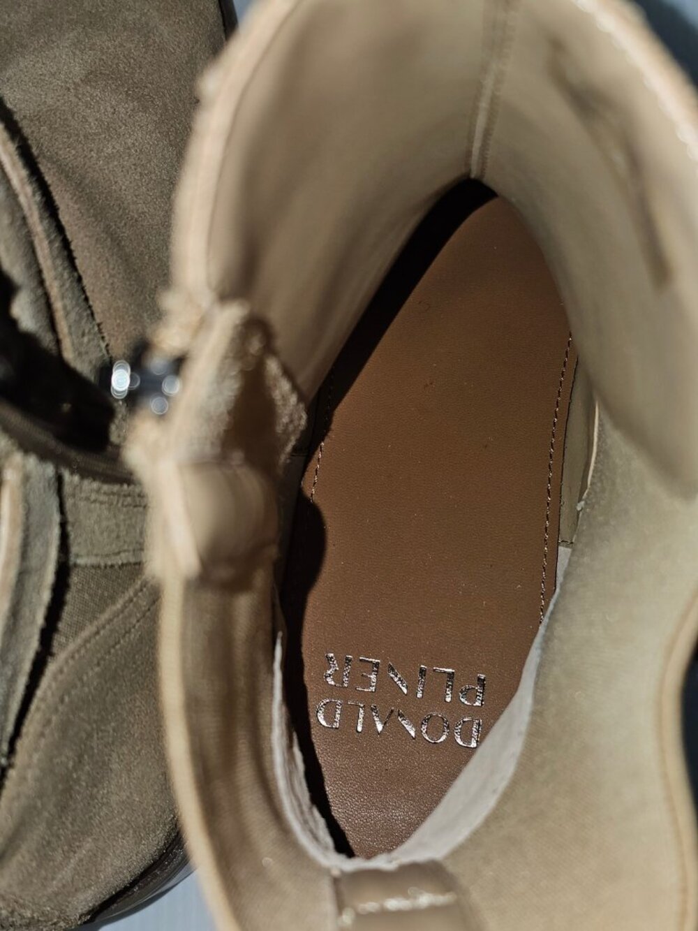 Donald Pliner Mathilda Moto Ankle Boot Womens 9.5 Camel Brown Suede Buckle Strap - Picture 12 of 15